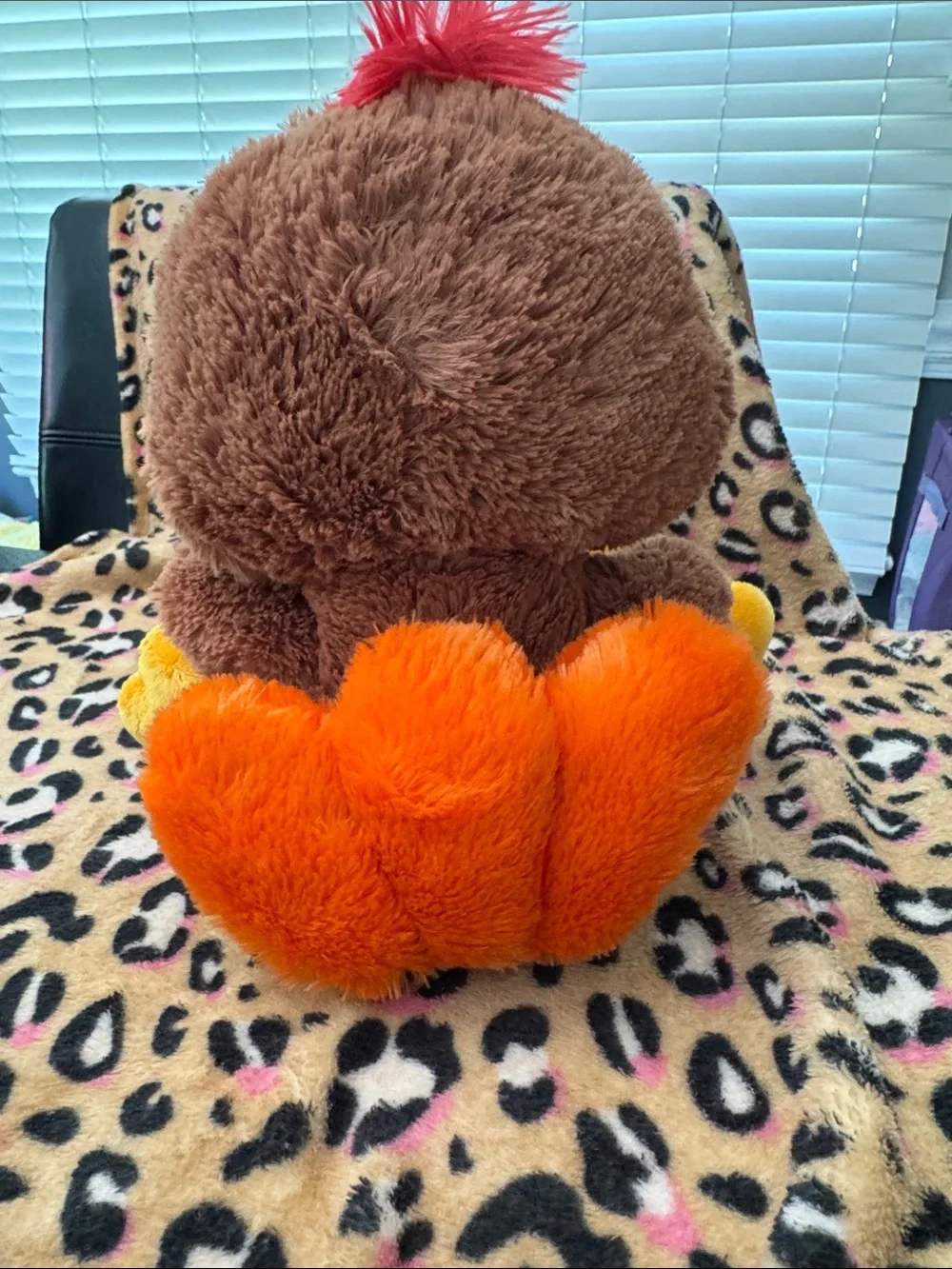 Plush Brown Chick Stuffed Animal - Soft Orange Feet